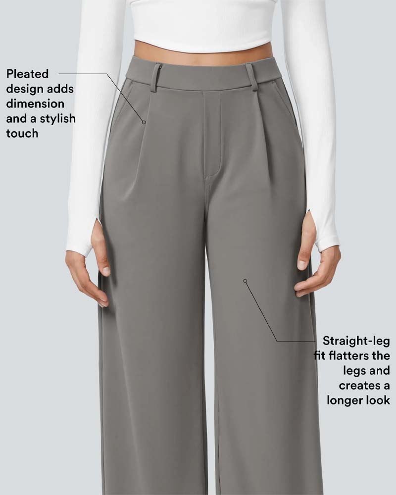 Gerade Hose In Unifarbe Mit Fall Für Anzug