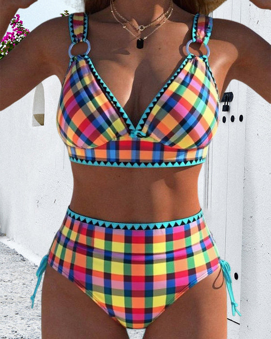 Badeanzug lässig kariert zweiteiliger Bikini