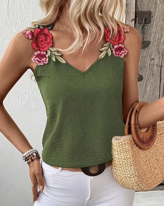 Tanktop Lässig Blumenmuster