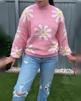 Pullover mit Jacquard-Muster und Rundhalsausschnitt