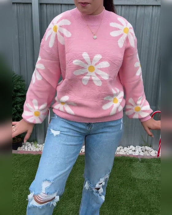 Pullover mit Jacquard-Muster und Rundhalsausschnitt