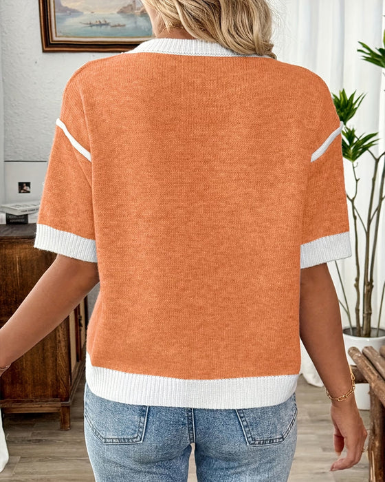 Knit Top Dreidimensional Blumig