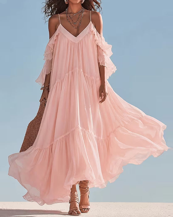 Kleid Camisole Rüsche Lässig