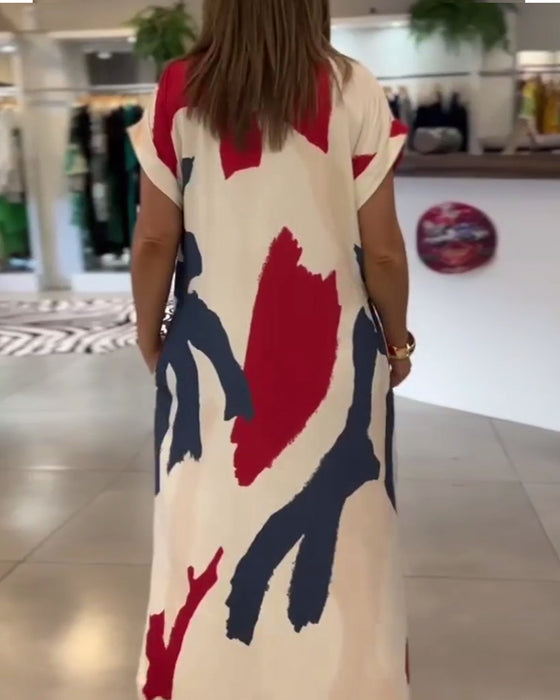 Kleid kurzärmelig bedruckt
