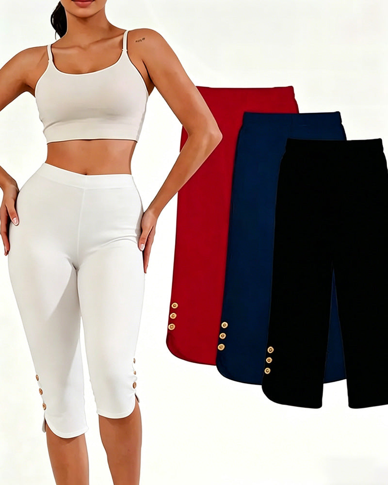 Leggings Einfarbig Schmal Geschnitten Gekürzt