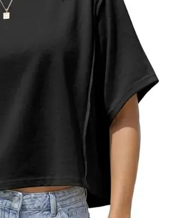 T-Shirts Kurz Drop Schulter Locker