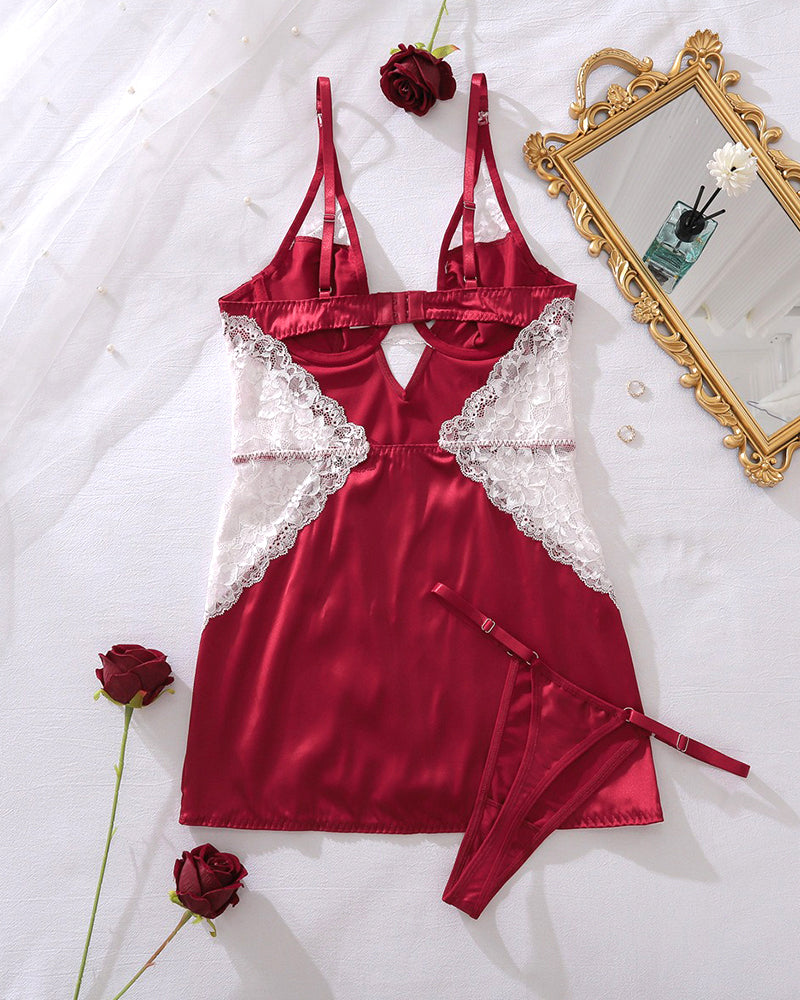 Nachthemd sexy Camisole Schlitz