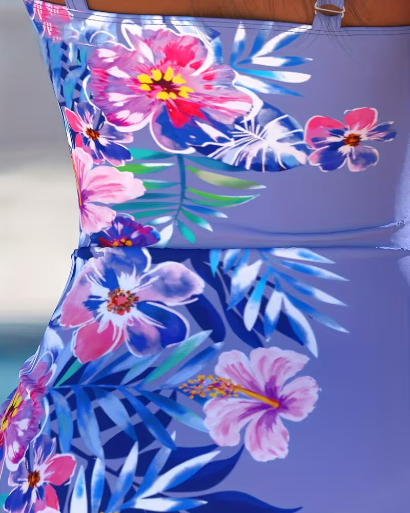 Ein-Teiler Ärmellos Weste Blumig Gerockt