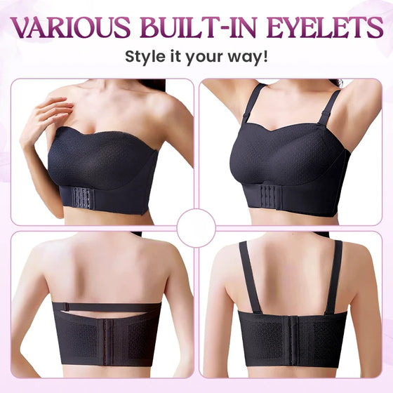 Rutschfester Bequemer Strapless Push-Up BH Mit Vorderer Schnalle