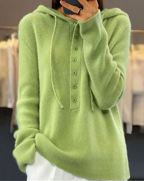 Pullover einfarbig modisch mit Kapuze