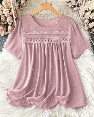Bluse Rundhals Mode Lässig