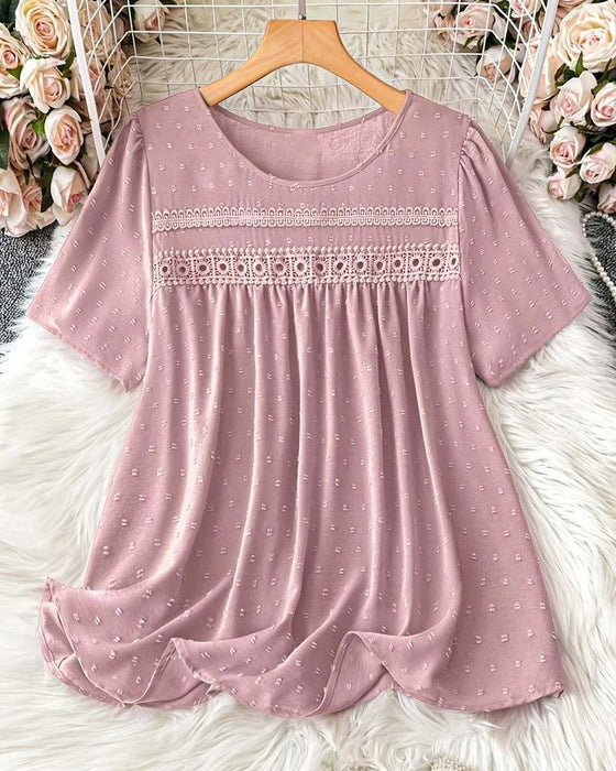 Bluse Rundhals Mode Lässig