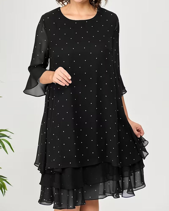 Kleid Tupfen Lagen