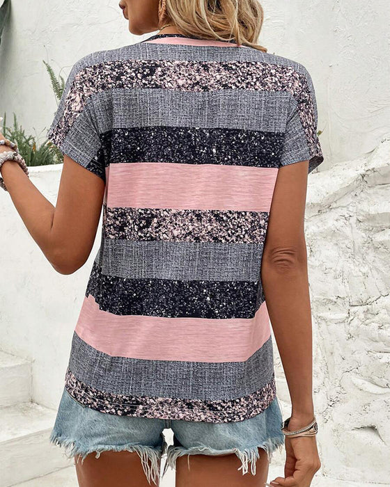 T-Shirt V-Ausschnitt Kurzarm
