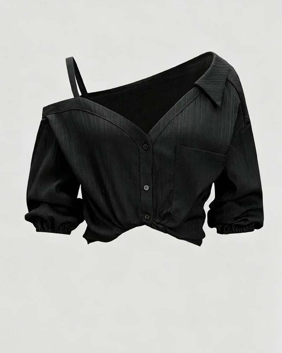 Bluse Ein Schultergurt Drehung