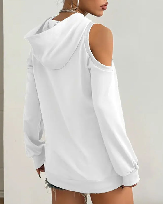 Überdie-Schulter-Hoodie Or Schulterfreier Hoodie Mit Kapuze