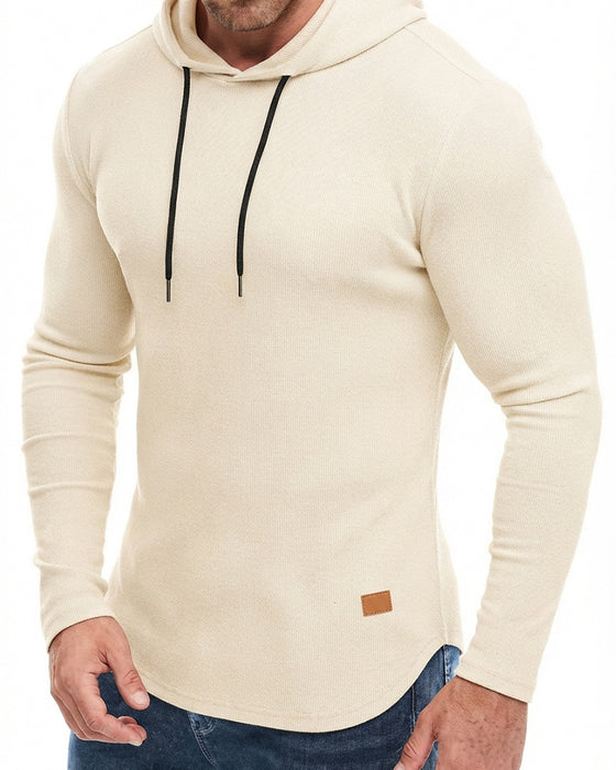 Herren Sweatshirt Unifarbe Langarm Kapuze