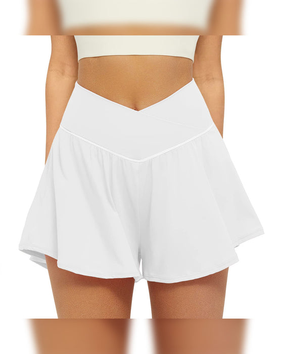 Shorts Mit Hoher Taille, Einfarbig
