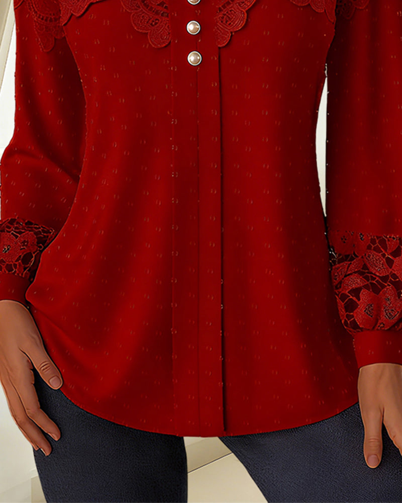 Lockeres Hemd mit V-Ausschnitt und Abnähern