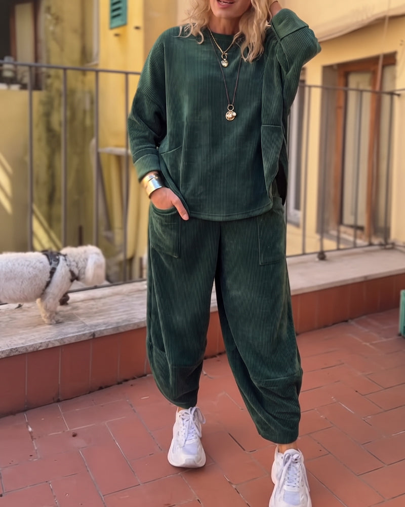 Set Unifarben Casual Rundhals