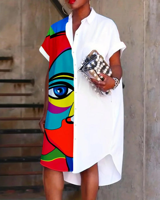 Kleid bedruckt Kurzarm