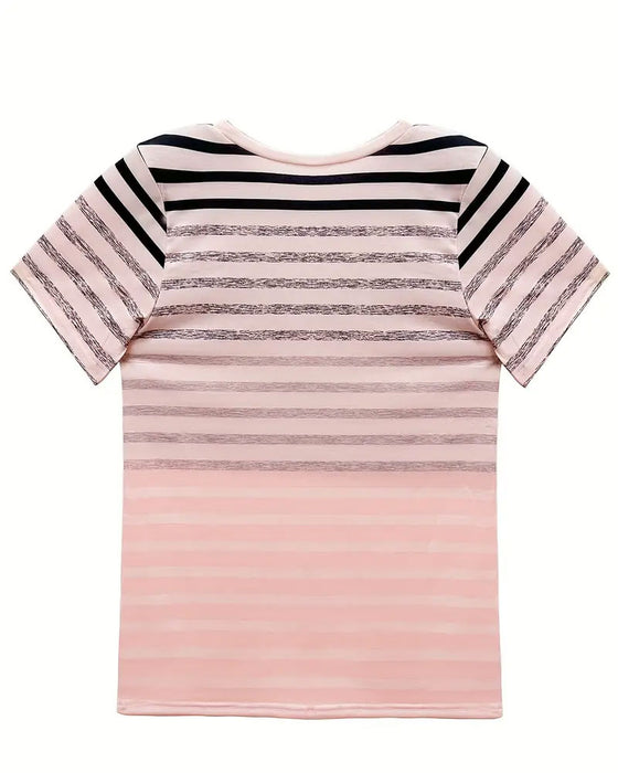 t-shirt runder Ausschnitt kurzarm gestreift