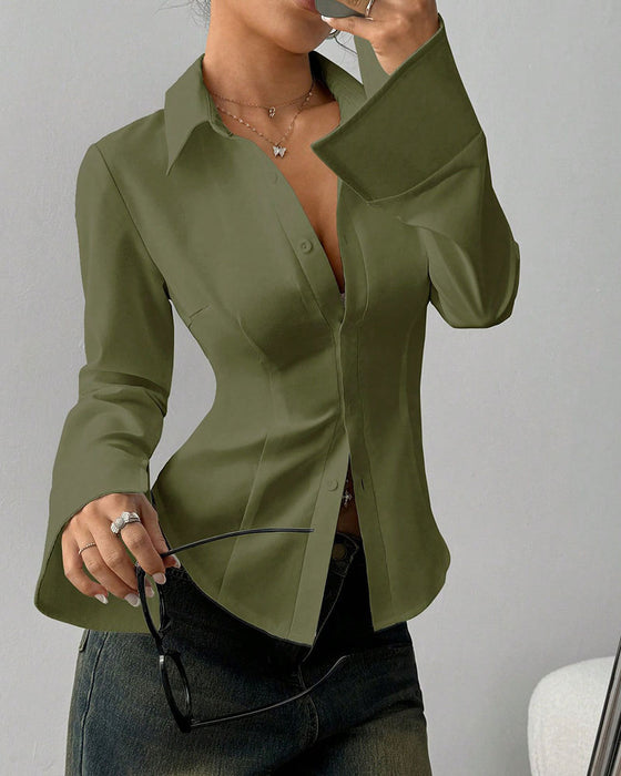Damen Eleganter Slim-Fit Hemd