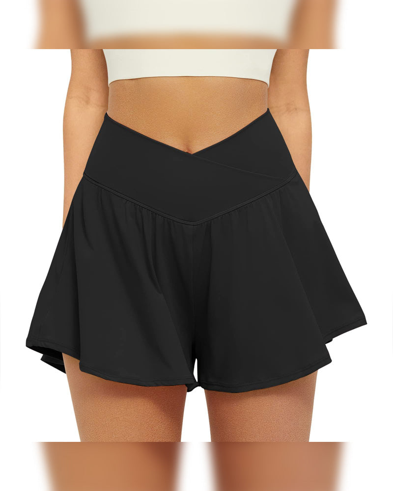 Shorts Mit Hoher Taille, Einfarbig