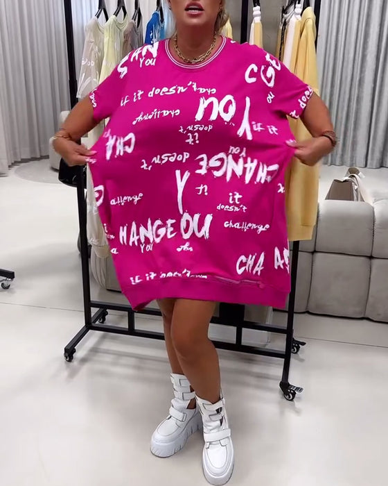 Kleid Lose Buchstabdruck