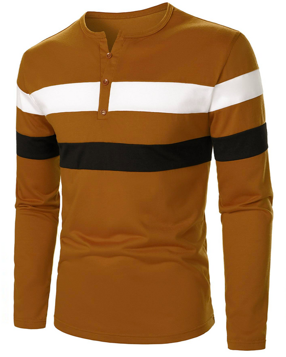 T-Shirt Rundhals Gestreift Langarm Herren