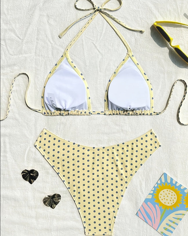 Bikini Trägerlos Tupfen Geteilt