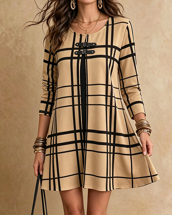 Kleid Karo Lässig A-Linie