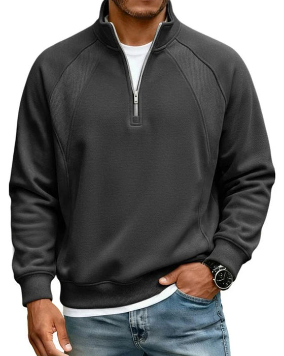Sweatshirt Halb Zip Stehkragen