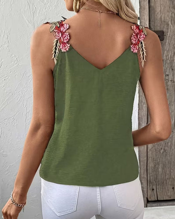 Tanktop Lässig Blumenmuster