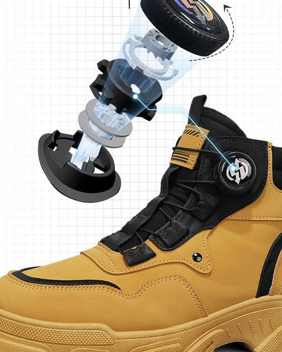 Schuhe Herren Outdoor Drehverschluss Arbeit 🔄👞 – Wasserdicht 💦, Rutschfest 🚶‍♂️, Bequem , Atmungsaktiv 🌬️