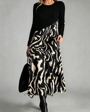 Kleid Patchwork Zebra Langarm