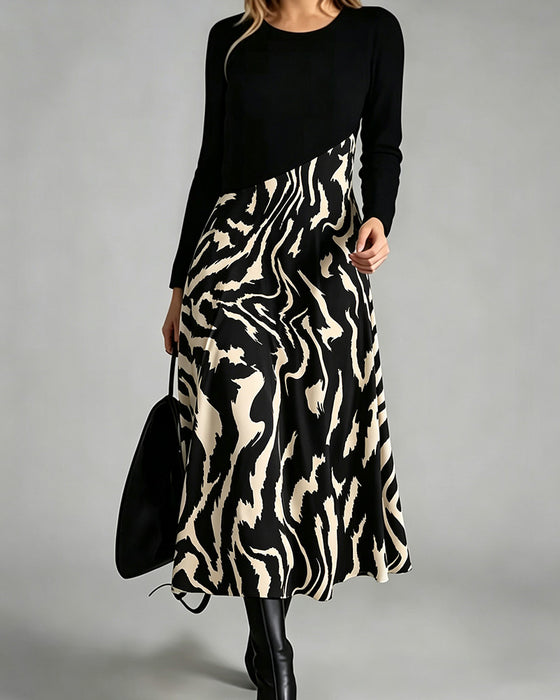 Kleid Patchwork Zebra Langarm