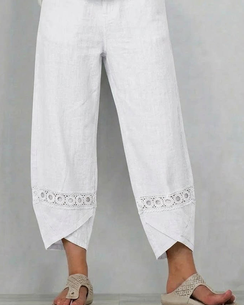 Hose Unifarben durchbrochen Casual