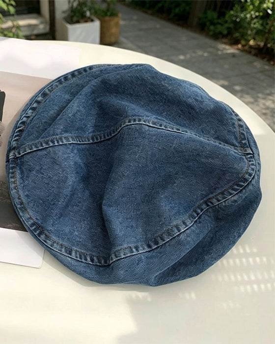 Baskenmütze Damen Vintage Denim