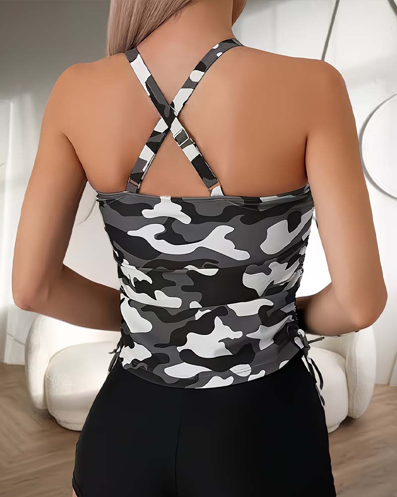 Tankini Slim-fit Camouflage