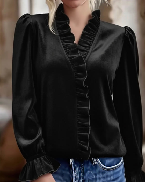 Top gerüscht Samt elegant