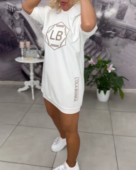 Kleid Mit Kapuze Aufdruck Sport