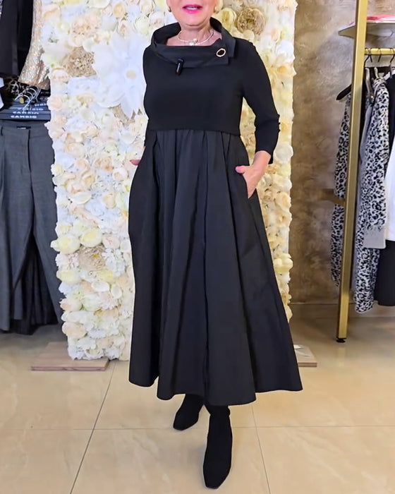 Kleid Modisch Street Uni A-Linie
