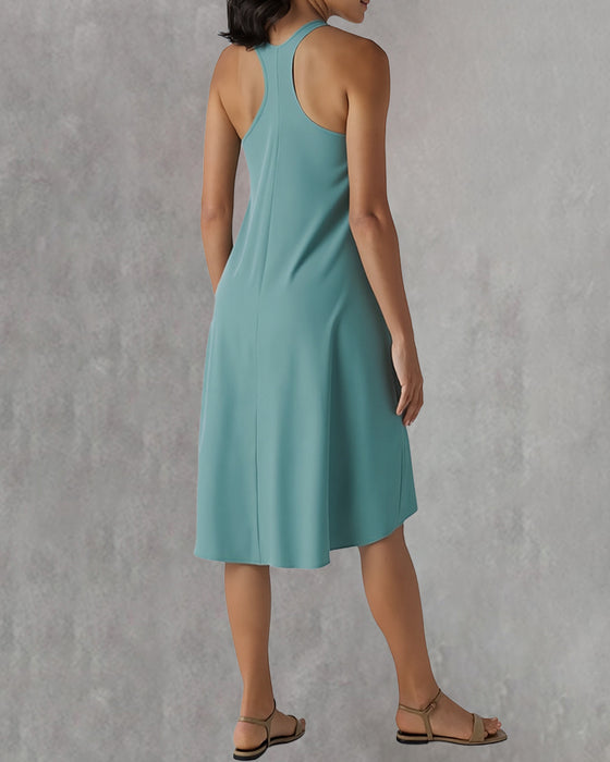 Kleid Eingebauter Bh Unregelmäßig Ärmellose Weste