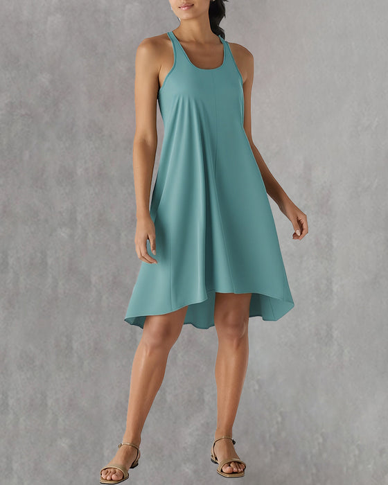 Kleid Eingebauter Bh Unregelmäßig Ärmellose Weste