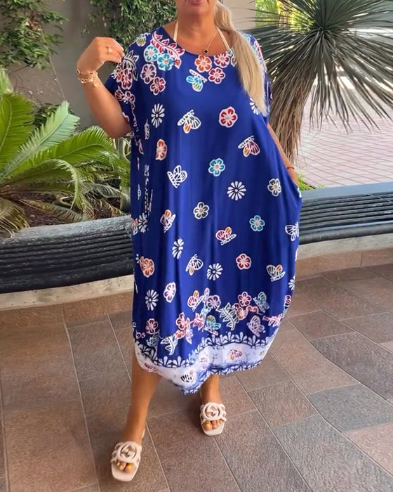 Kleid Oversize Bedruckt Locker