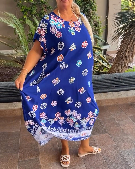 Kleid Oversize Bedruckt Locker