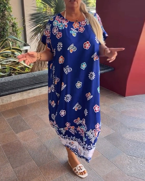 Kleid Oversize Bedruckt Locker
