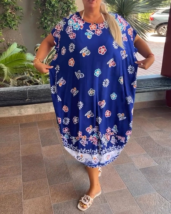 Kleid Oversize Bedruckt Locker