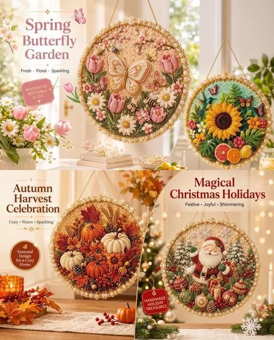 🌸🌻 Perlenschmuck-Hängekranz-Set für Jahreszeiten und Feste 🍂🎄